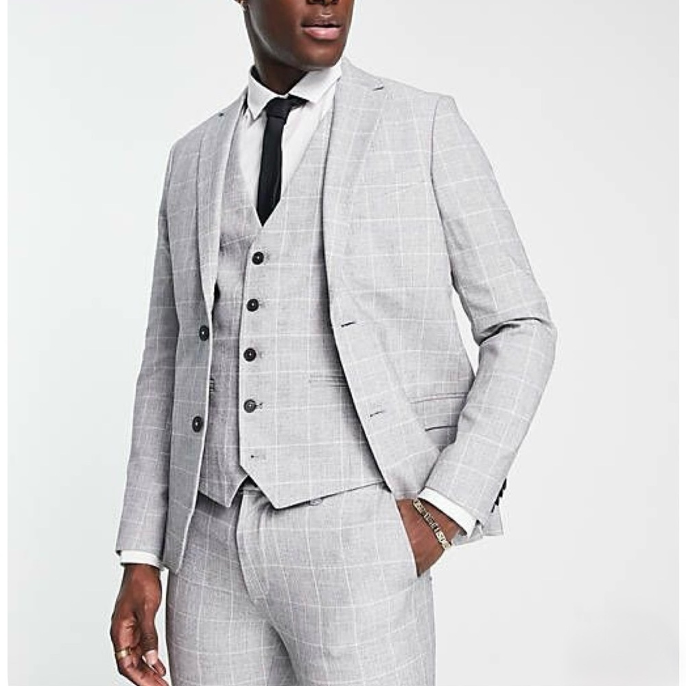 New Look Light Gray Plaid Jacket